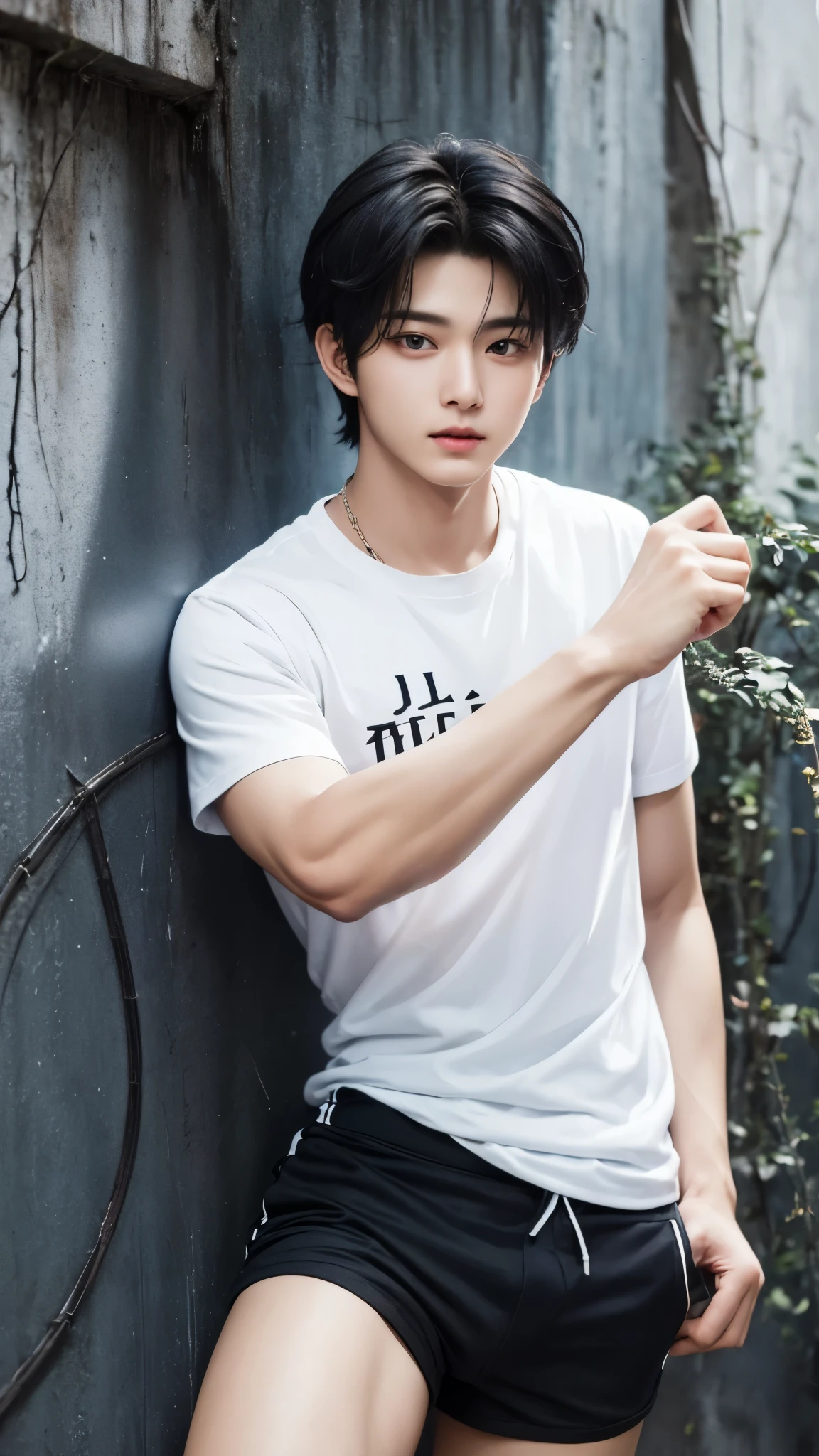 "Enjoy a visual feast as you witness the astonishing transformation of handsome 20 year old Saitama wearing a t-shirt and shorts. a creature of unparalleled strength and captivating aura. With cropped black hair Brilliant personality and piercing beautiful eyes, this energetic person will surprise you."