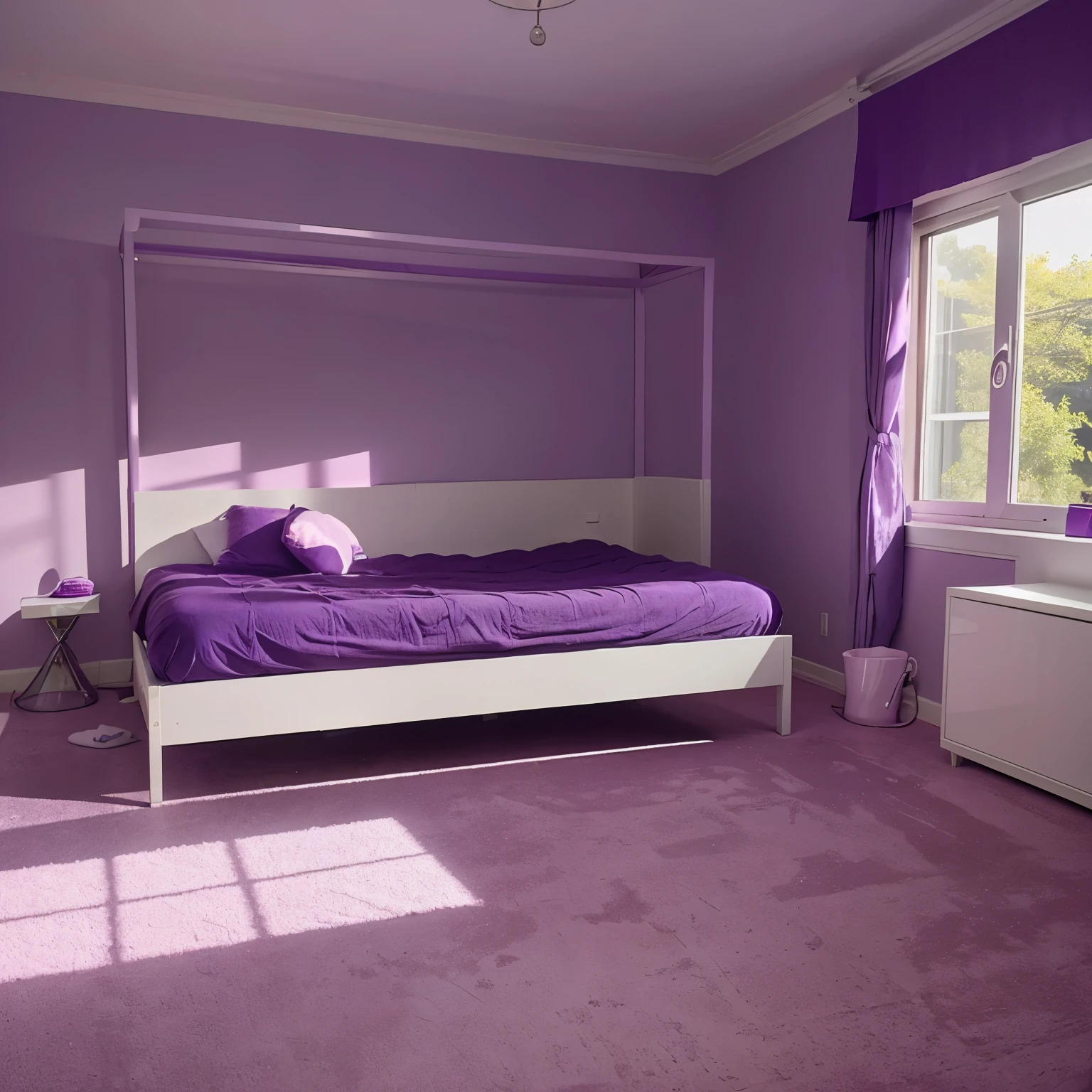 Simple aesthetic purple room for a 9--old l 