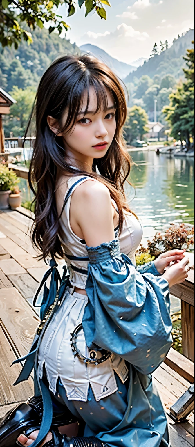 (masterpiece, highest quality:1.2), (8K Ultra HD, 16k, 32k, Ultra-high resolution), (Realistic:1.37), (RAW Photos), Ultimately realistic, Ultimately realistic details, Ultimately realistic texture, Ultimate in exquisite detail, Ultimately realistic lighting, Ultimately realistic shadow, Japanese Girls, Extremely cute face, Ultimate RAW Skin, Ultimately realistic eyes, (mechanical:1.4), (armor), whole body, Wide Shot
