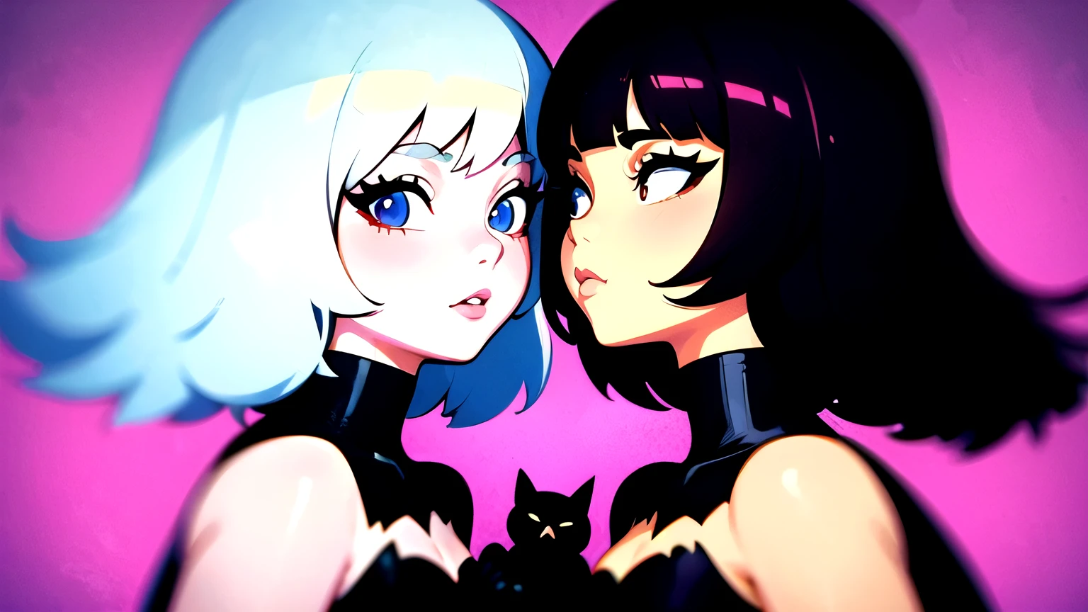 Anime girl with black cat on pink background, cat woman, Anime style illustration, Anime style 4k, anime style portrait, Ilya Kuvshinov Sti. 4K, cat woman, Artem and Ilya Kuvshinov, Emo girl and her , beautiful anime catgirl, style of anime, style of anime, desktop Wallpaper. 8K