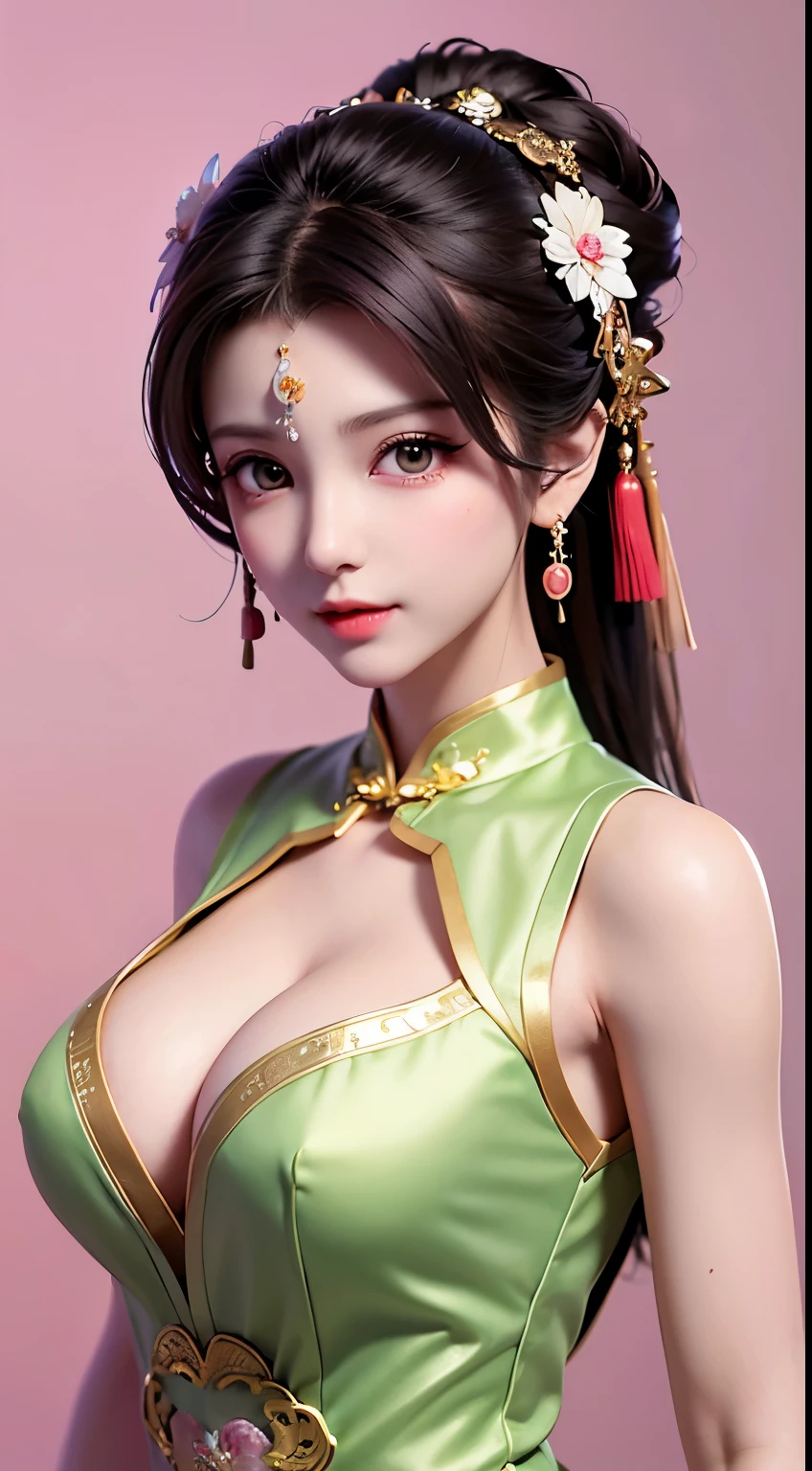 ,Ancient costume with a phoenix motif,Perfect white and pink face,Ornaments on the head,Black hair waist length,Very beautiful and piercing brown eyes,Little red lips,colored lips,A charming smile,Jewelry around the neck,耳Nipple Ring,White, uniform teeth,High nose bridge,Big round breasts, Thin legs,Thin mesh black socks,Sports Late,Most realistic,highest quality,Best Pixels,8k Ultra,High detail,8k resolution,Ultra-high resolution,Young girl, pretty girl,short Detailed Hair,Hair Bun,lipstick,Tassel Earrings,Choker Necklace,Black clear eyes,Smooth Hair,clavicle,Delicate and perfect features, The most beautiful big eyes,Long eyelashes,Eyes are gentle、Silkworms lying,Dynamic Angle,Extremely high image quality,Highest precision,Accurate and perfect human anatomy,(((Professional attire,Slim Republic of China Cheongsam,Crimson Gold Embroidery))),((Sit)),Warm scene,Ultra-high resolution,Ultra clear Chinese antique style black flowing hair with delicate bun)With bangs,(long flowing hair,With bread:1.3)), Open V-neck dress Royal family, Wet body in thin silk fabric, Thin silk lace dress, (Huge ,Cleavage),, white pink, green ,highest quality,masterpiece,Ultra-high resolution,(realism:1.4),RAW Photos,(Real skin texture:1.3),(Film Grain:1.3),(Selfie angle),1 Giant breasts,Beautiful eyes and facial detailasterpiece,The best quality at its best,,More exposed breasts, Detailed Hair, Good pink , Detail 8k, Upper Body,,繊細なclavicle,Beautiful Makeup,Exquisite and perfect facial features,,Big teary eyes,Lying Silkworm,Long eyelashes,The eyes are sweet and have eyeshadow,Narrow waist,Don't show your hands,,lipstick,Blush Lash,Delicate earrings