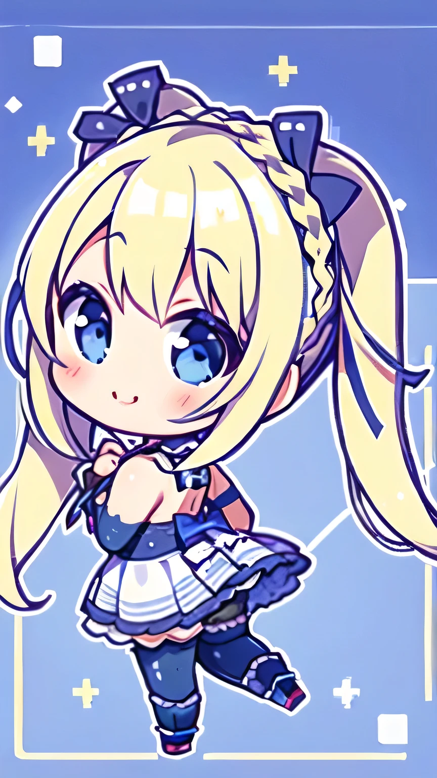 (((Pixel Perfect, だetail-perfect))), alone, One girl, marie rose, View your viewers, Twin tails,Gold hair,smile,tights