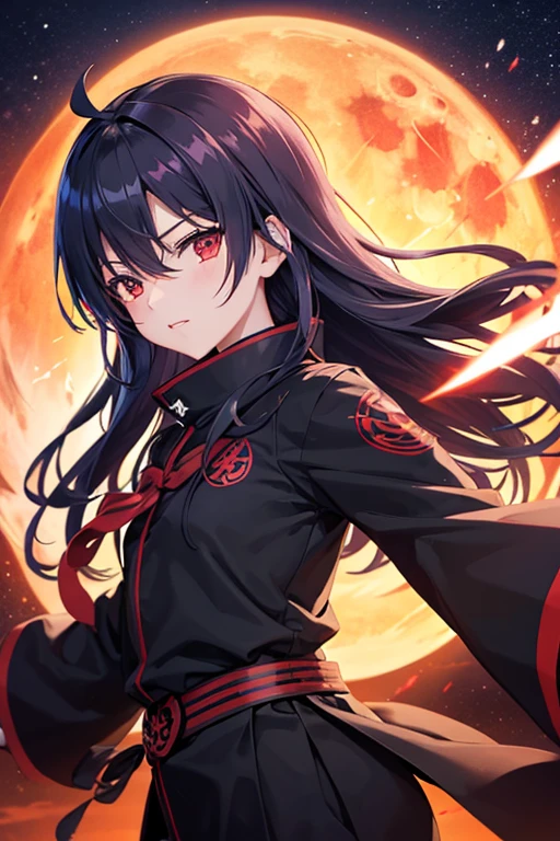I want you to make a logo for Akatsuki Office.。The motif is the morning star、Lucifer、Red Moon
