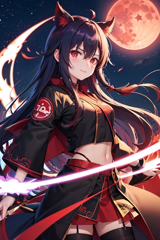 I want you to make a logo for Akatsuki Office.。The motif is the morning star、Lucifer、Red Moon