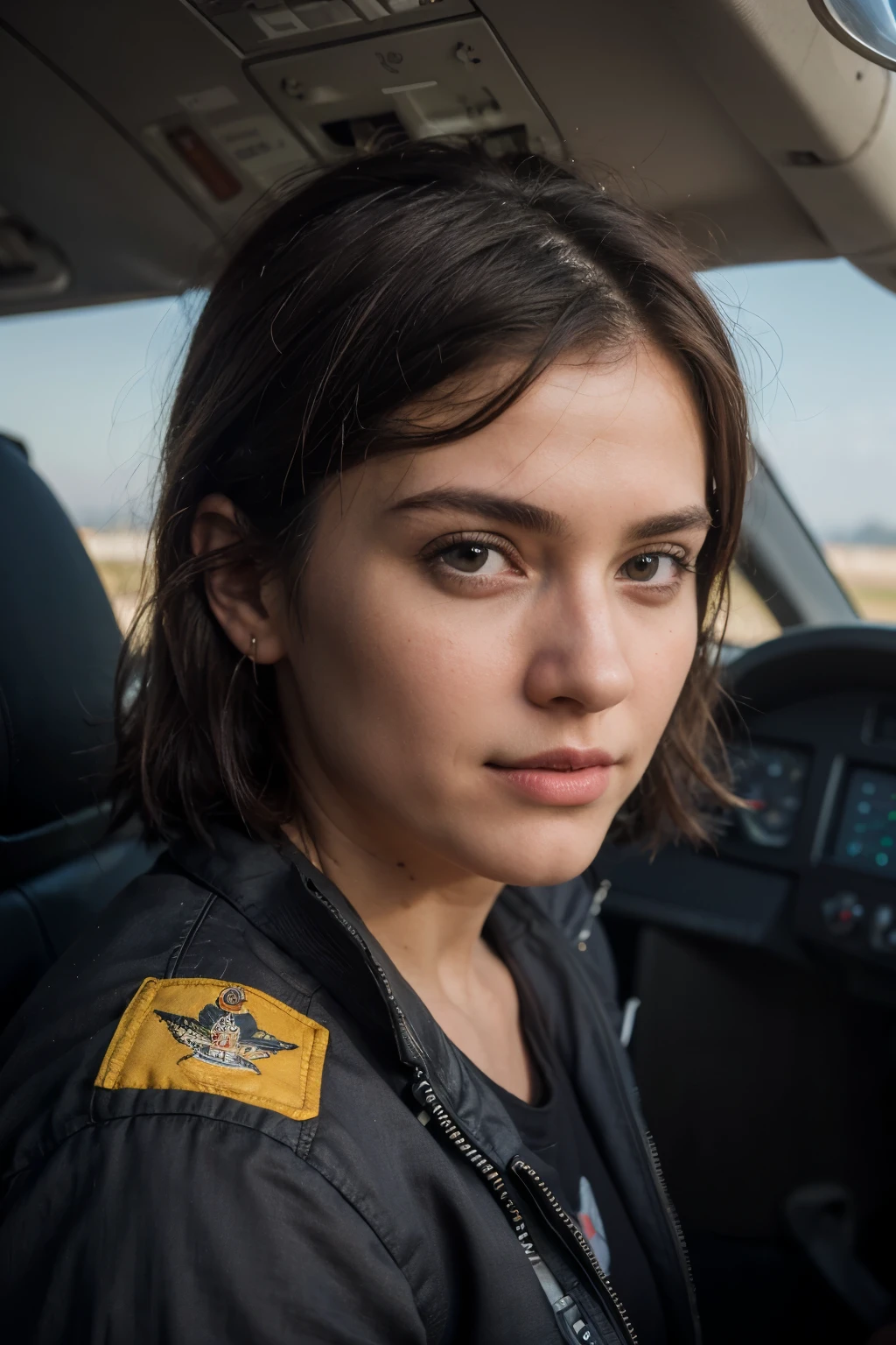 ((best quality)), ((masterpiece)), (detailed), perfect face(Realistic, Realistic: 1.37),(masterpiece),( best quality), (1men), pilot, flying airplane, from cockpit, leotard, airplane, men, A389, Very beautiful scene, Beautiful Boy, pilot suit,A380 cockpit,