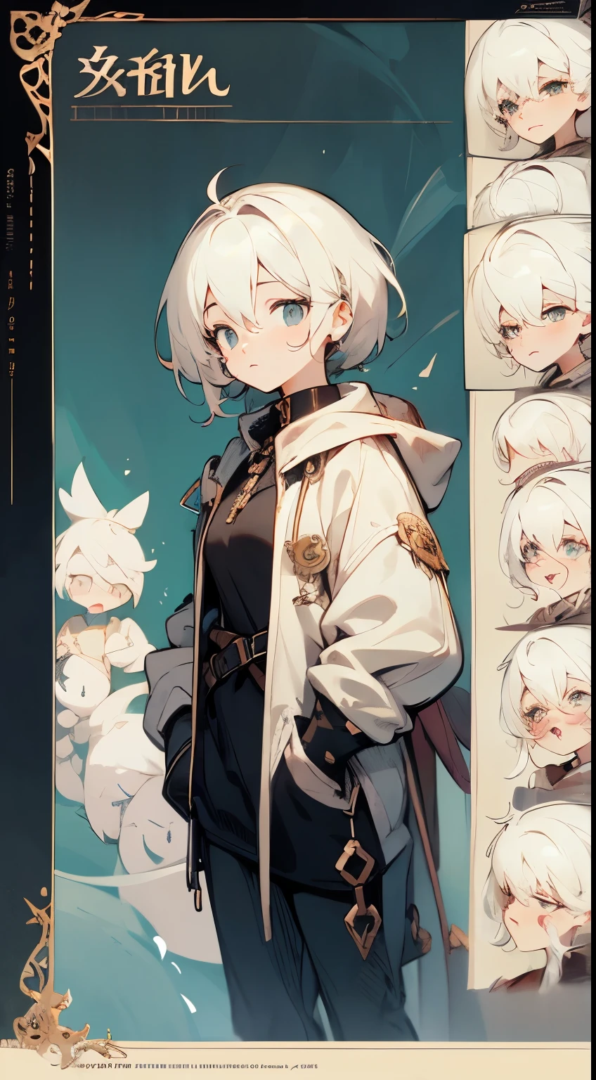 Close-up of a woman wearing revealing clothing, ((Character Concept Art)), ((Character Design Sheet, Same role, front, side, retreat)) Maple Story Character Art, Video Game Character Design, Video Game Character Design, Magical Girl Spear Girl, witch,cloak,Expert High Detail Concept Art, Interesting character design,Tattoo,Handsome girl,Gravity Rush Inspiration, Sticky tar. concept art, Steampunk weapons,bandage underwear,Thick sneaker mechanical top line
