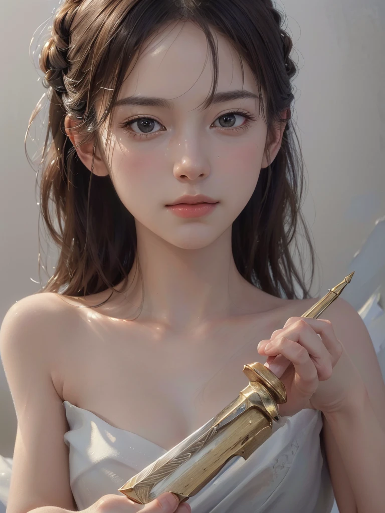 "(best quality,4k,8k,highres,masterpiece:1.2),ultra-detailed,(realistic,photorealistic,photo-realistic:1.37),oil painting,subtle colors,long brushstrokes,soft lighting,classic portrait,serene backgrounds,detailed hands,subtle expression,sharp focus,delicate knife,sophisticated,calm,artistic,quiet atmosphere"