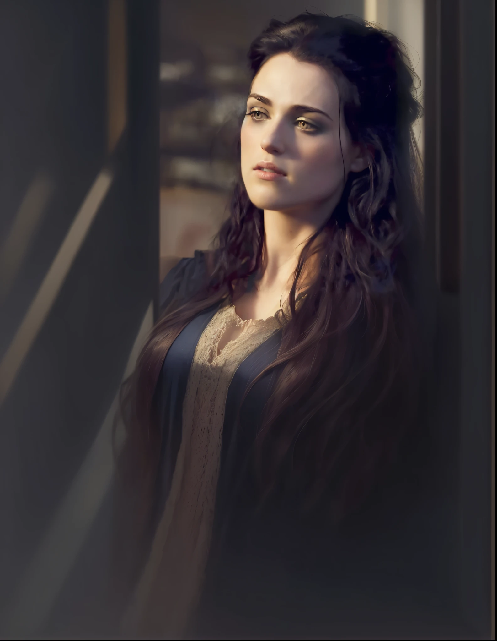 beautiful girl against the background of the window