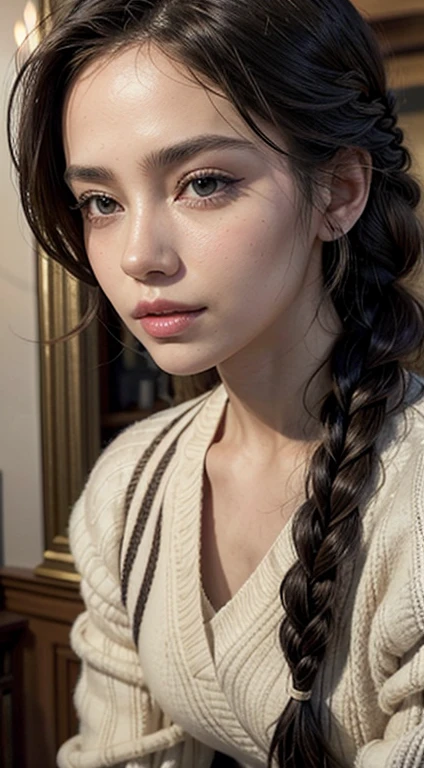 A refined description of the scene you described:
A woman in a tight skirt and hair braided into a complex, elegant style is portrayed in a stunning scene. Your braided hair displays a variety of patterns and textures, demonstrating skill and art in creating the hairstyle.
The woman is portrayed with a confident posture, sorridente e orgulhosa, destacando sua beleza e autenticidade. Your facial features are distinct and expressive, reflecting your individuality and inner strength.
The scene is softly lit, highlighting the details of the braided hair and the beauty of the woman. Your presence is captivating, conveying a sense of grace and determination.
This depiction of a black woman with braided hair is a celebration of black culture and beauty., capturing the elegance and pride of a traditionally significant hairstyle. na rua na praca