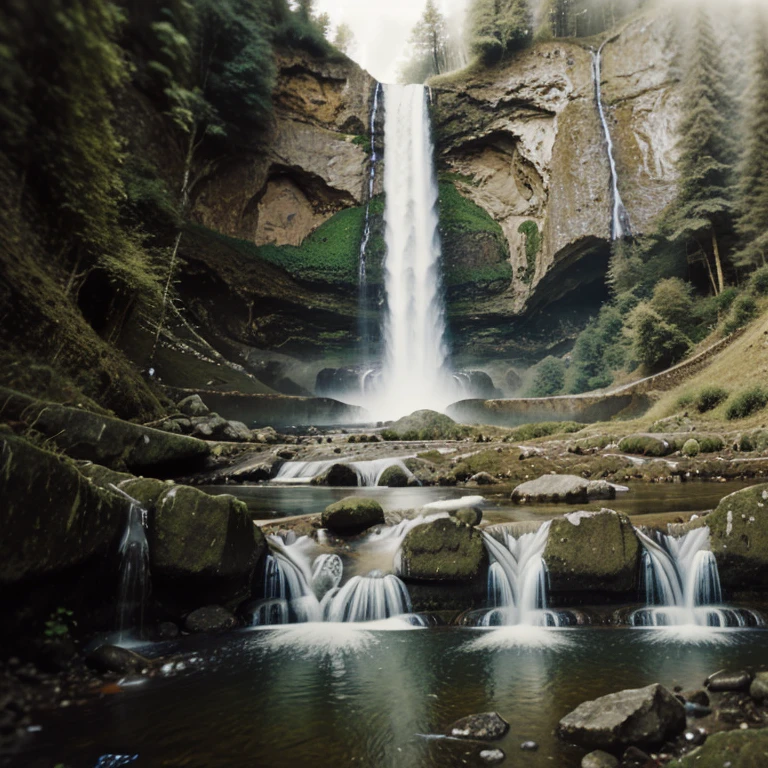 masterpiece,Best quality,Landscape Word,( Days will speak ), Landscape waterfall background, Ultra Detailed,Sharp focus,Intricate details