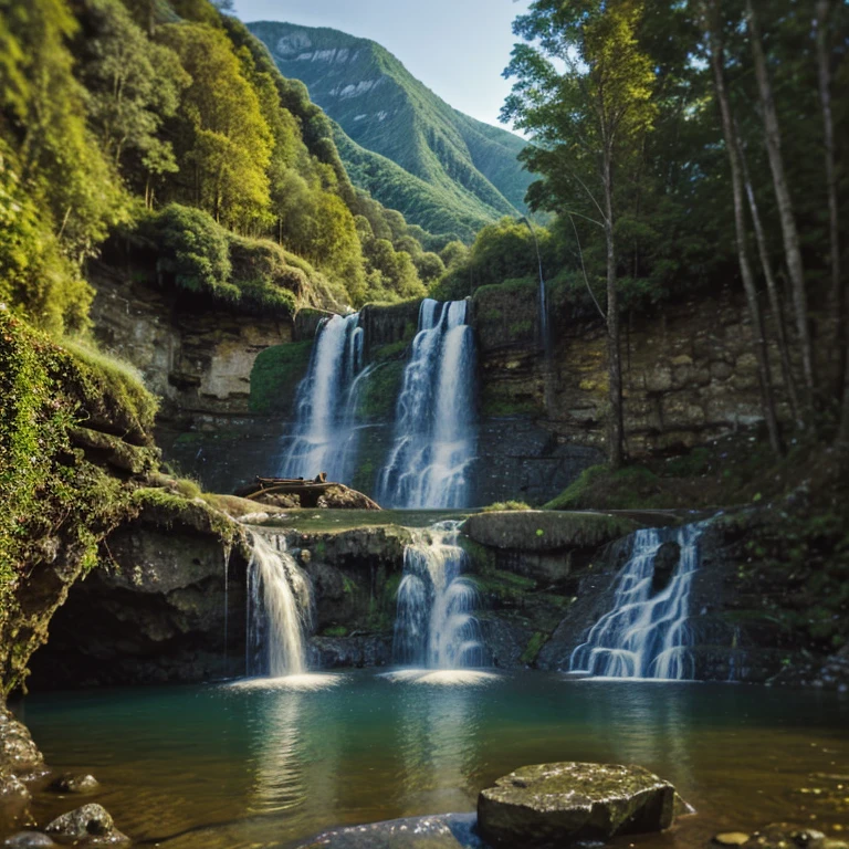 masterpiece,Best quality,Landscape Word,( Days will speak ), Landscape waterfall background, Ultra Detailed,Sharp focus,Intricate details
