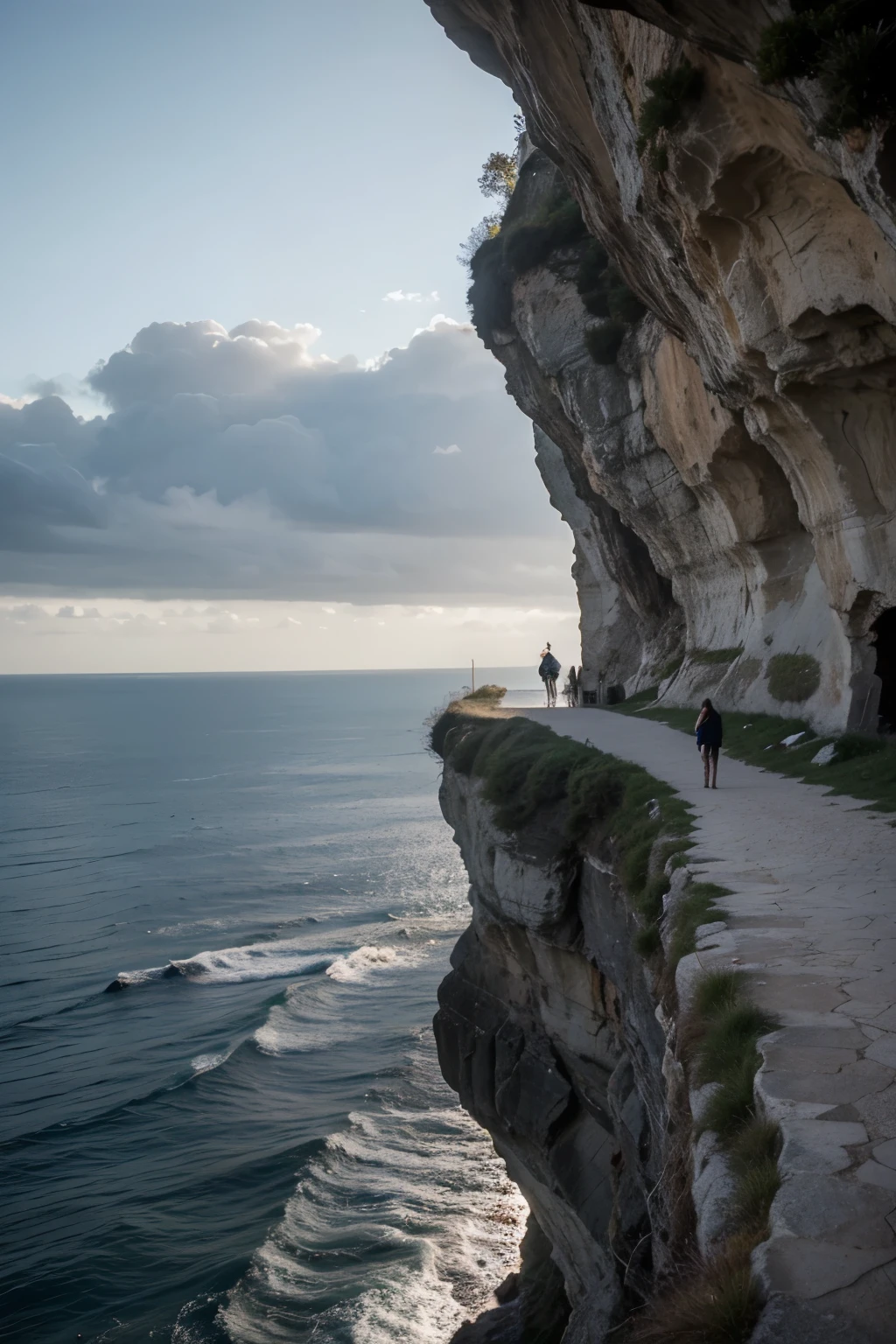 realistic , cliff , sea ,Sky