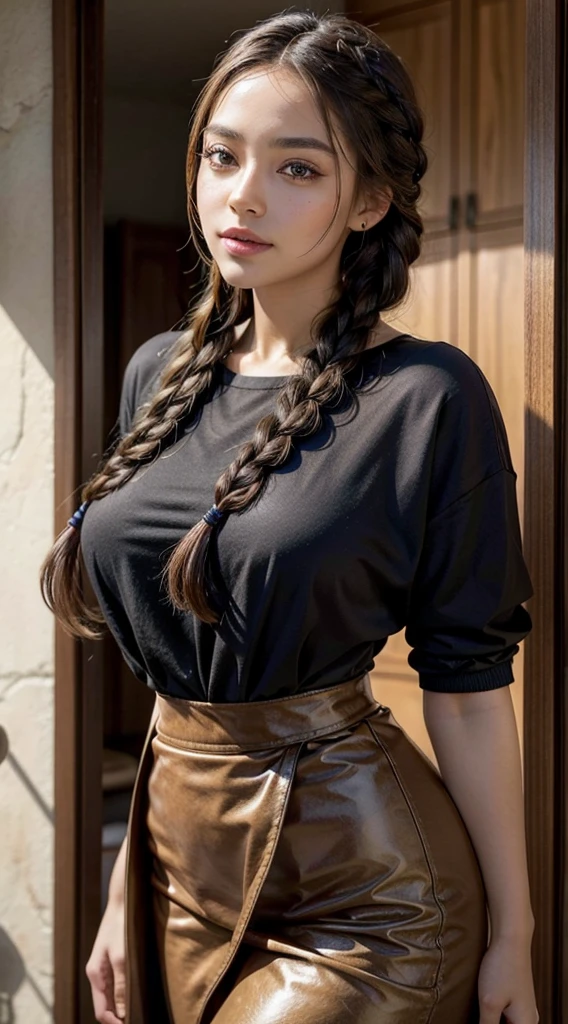 
Uma mulher peituda de shorts andano sapato preto justos na rua da cidade, full sauto altar shoes and hair braided into a complex, elegant style is portrayed in a stunning scene. Your braided hair displays a variety of patterns and textures, demonstrating skill and art in creating the hairstyle.

The woman is portrayed with a confident posture, sorridente e orgulhosa, destacando sua beleza e autenticidade. Your facial features are distinct and expressive, reflecting your individuality and inner strength.

The scene is softly lit, highlighting the details of the braided hair and the beauty of the woman. Your presence is captivating, conveying a sense of grace and determination.

This depiction of a black woman with braided hair is a celebration of black culture and beauty., capturing the elegance and pride of a traditionally significant hairstyle. na rua na praca