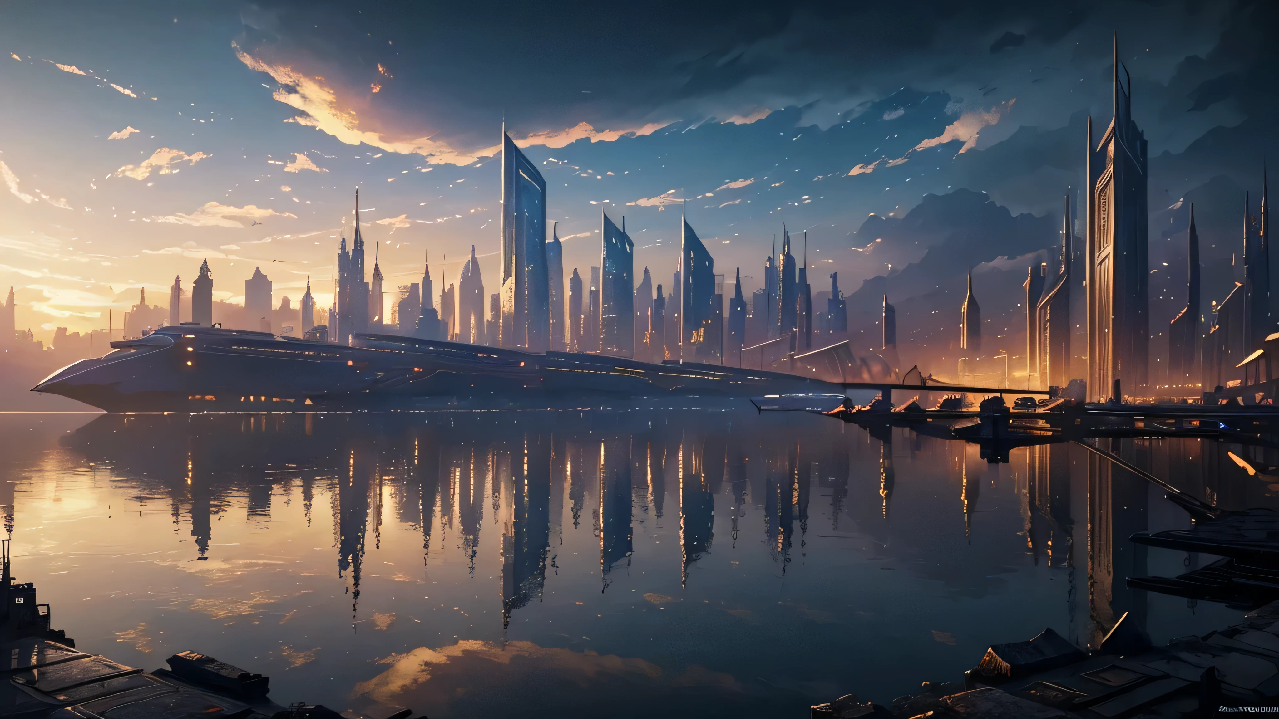 ((top quality, 8k, masterpiece: 1.3)),8k resolution concept art,8K Concept Art,8k high detail concept art,Fantasy Science Fiction City,Atmospheric concept art,8K Concept Art,