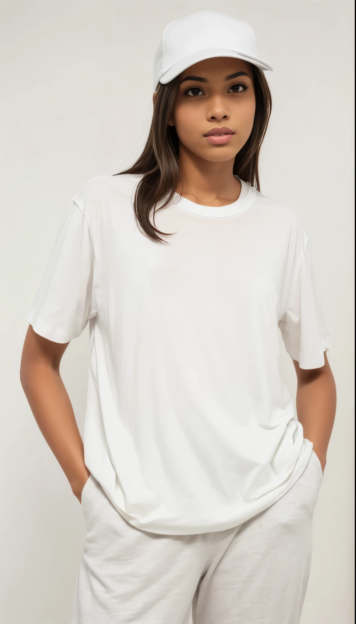 beautiful arafa caucasian woman in white shirt and white baseball cap posing for a photo, vestido com uma camiseta branca, dressed in a camiseta branca, camiseta branca, camiseta branca, camiseta branca, roupa branca casual, vestindo camisa branca, Roupas brancas, plain camiseta branca, vestindo uma camiseta, trendy Roupas Brancas, Roupas Brancas, Topo branco