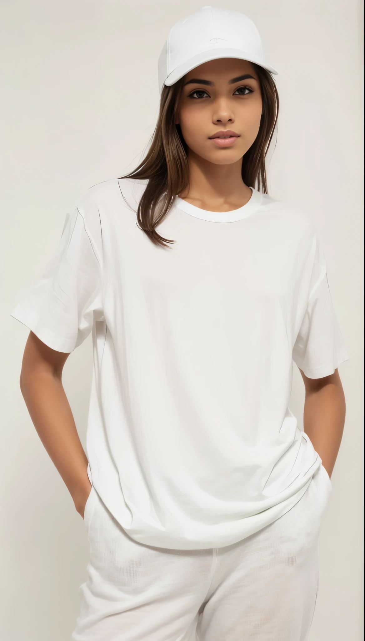 beautiful arafa caucasian woman in white shirt and white baseball cap posing for a photo, vestido com uma camiseta branca, dressed in a camiseta branca, camiseta branca, camiseta branca, camiseta branca, roupa branca casual, vestindo camisa branca, Roupas brancas, plain camiseta branca, vestindo uma camiseta, trendy Roupas Brancas, Roupas Brancas, Topo branco