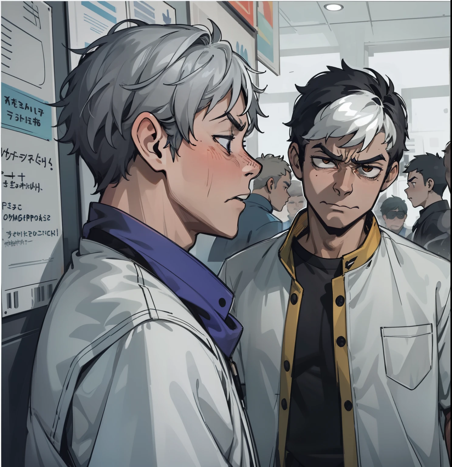 23-year-old gray-eyed man is upset angry and talking sadly with disappointment