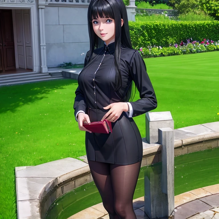 royal  girl,  3D female babympletely naked ,, Detailed face, To trust, In the lawn garden, 8k , The baby hasck hair,Infantilization, nsfw, Black Pantyhose