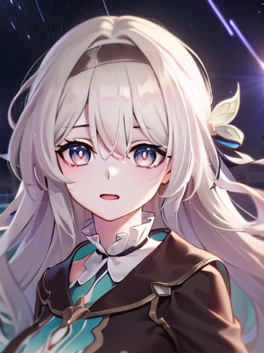 (masterpiece:1.3),((High resolution)),((high quality)),((Super detailed))、One girl、Perfect balance、((upper body:1.5))、(Perfect Face)、(Detailed face:1.5)、(Perfect in hand)、Cute face、(beautiful詳細な目)、(Expressive eyes)、Cute eyes、Shiny eyes、(Perfect body)、(beautiful体)、honkaiFirefly, fire Fly, (Purple eyes:1.3), Grey Hair, 蝶のhair ornaments, hair ornaments, Hair intake, Long Hair, (Bright Eyes:1.5), Swimwear,hair band, (head shot)、Embarrassing、blush、beautiful女の子、Cute face、beautiful顔、Cute face、beautiful、Best Quality、Good anatomy、((smile:1.5))、((Super detailedな背景)), Outdoor, Day, blue sky, ((Meteor shower sky:1.1))、Sky Light , Mistress Pose, ((8K Wallpaper)) , Looking straight ahead, Moody lighting,一面のblue sky