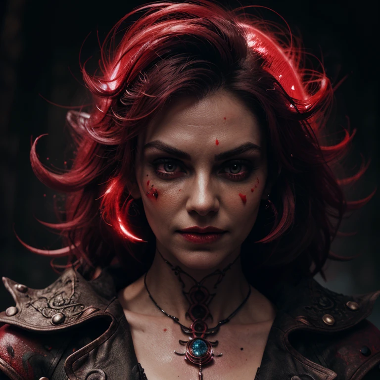 Red Necromancer, Blood Moon, Light线追踪, masterpiece, best quality, Ultra-high quality, Ridiculous details, best Light, The best shadow, sharp, sharp image, detailed, extremely detailed, high resolution, 8k, 4K, Ultra HD, Particle Effects, Beautiful Effects, Bright colors, neon Light, neon, Light,Ultra Detailed,Sharp focus,Intricate details