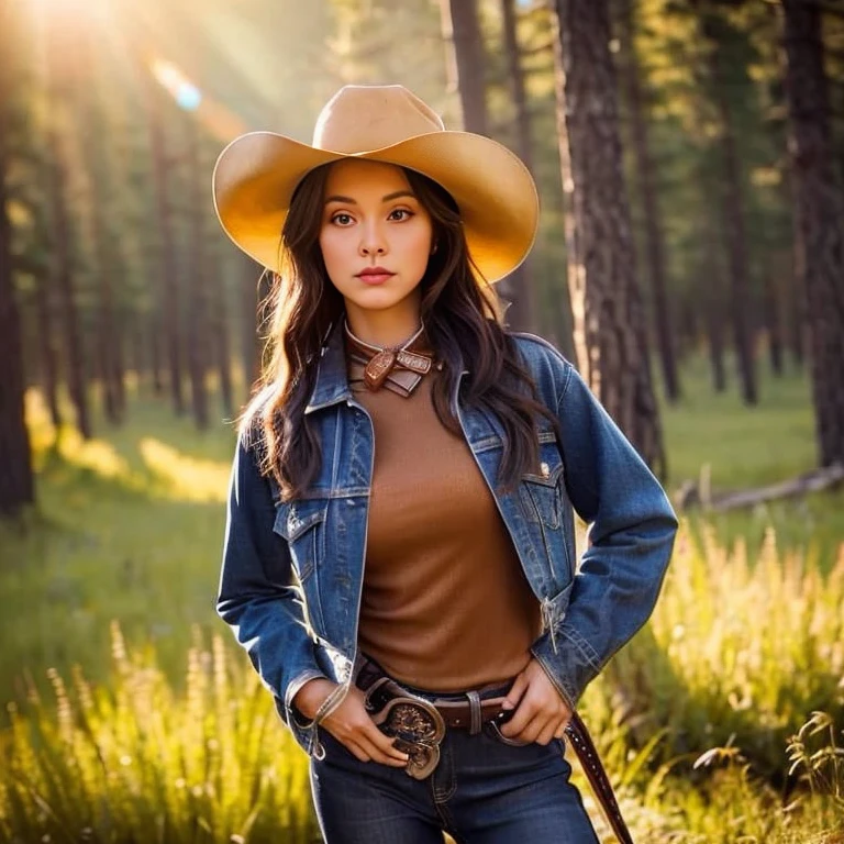 ผู้หญิงอาราฟWearing a cowboy hat.และกางเกงยีนส์โพสท่าถ่ายรูป, cowgirl, western cowgirl, female cowgirl, cowgirl, cowboy style, Western clothes, Wearing a cowboy hat., photography modeling, Wearing a cowboy hat., Beautiful cowboy witch, Cowboy Genre, Take high quality portraits, 🤠 By using 🖥, Dressed up as a western sheriff, with straw hat, Single shot