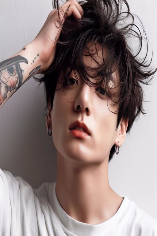 A man wearing a black jacket is sitting on a sofa, Jungkook\right eyelid is swollen, Jungkook\smile, Jungkook, Parque Jungkook, Jungkook, Jungkook\fine nose, Jungkook, Cara precisa de Jungkook, Jeon Jungkook, Jungkook, 27 Anos - Lost Tuna, Jungkook