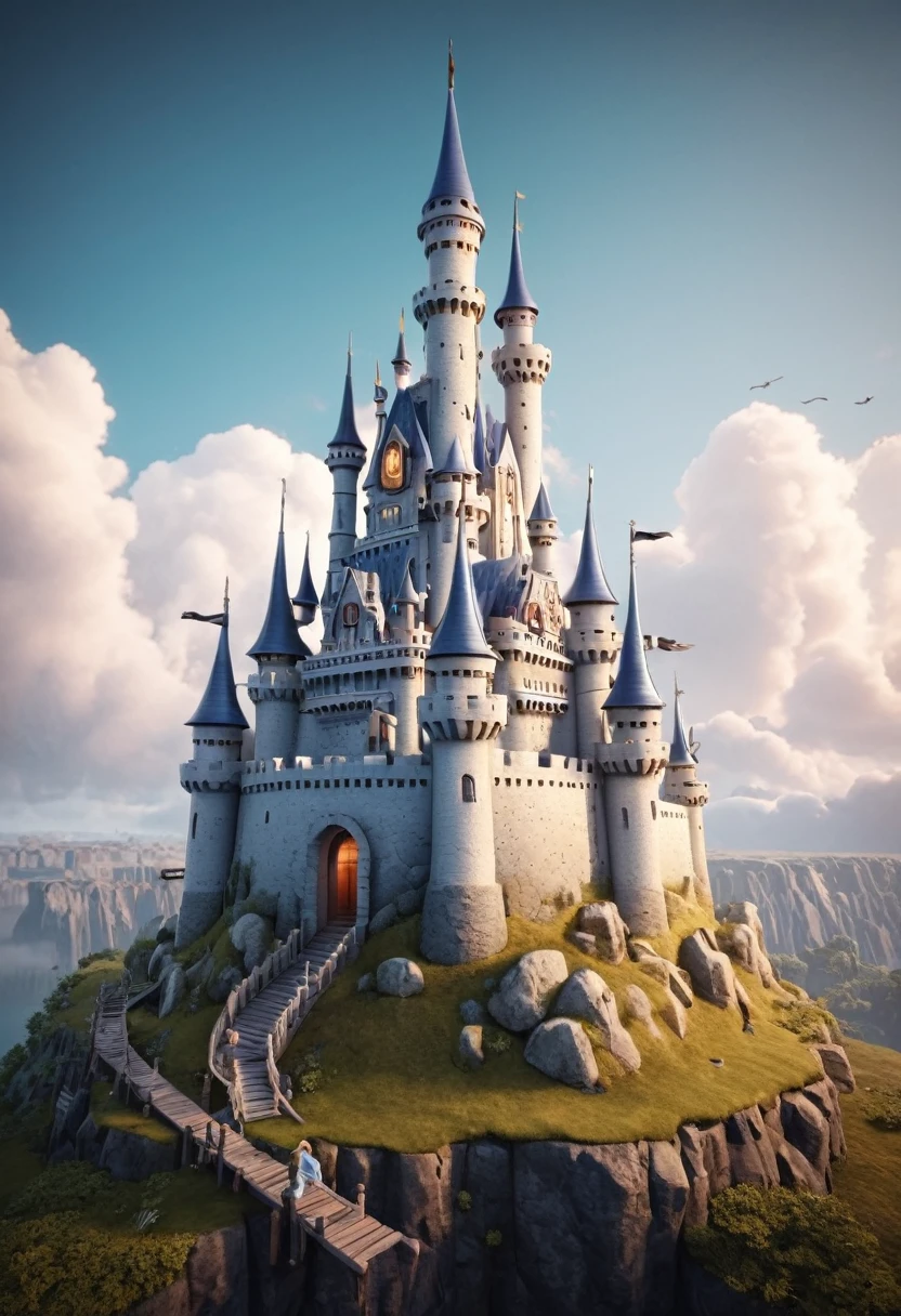 Dream Castle, (masterpiece, best quality, Professional, perfect composition, very aesthetic, absurdres, ultra-detailed, intricate details:1.3), by joel robison