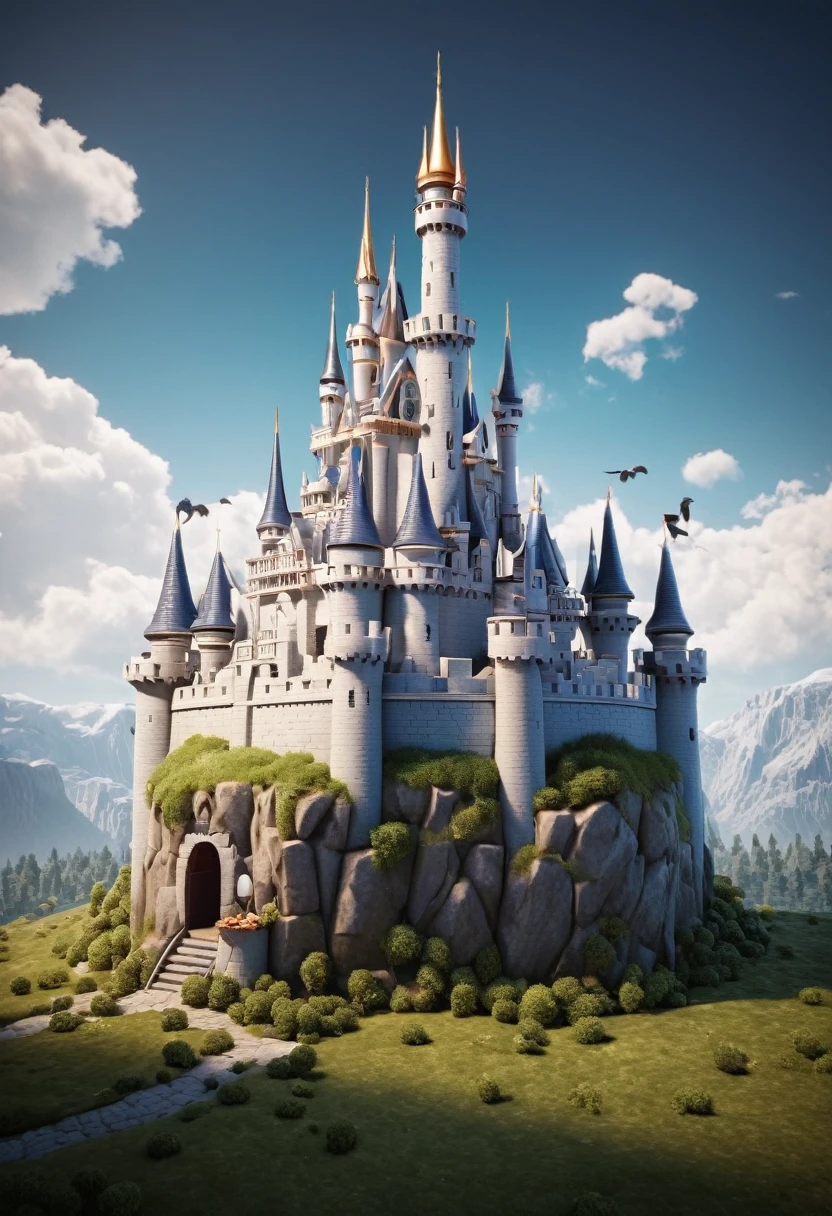 Dream Castle, (masterpiece, best quality, Professional, perfect composition, very aesthetic, absurdres, ultra-detailed, intricate details:1.3), by joel robison