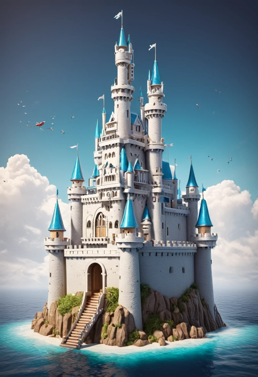 Dream Castle, (masterpiece, best quality, Professional, perfect composition, very aesthetic, absurdres, ultra-detailed, intricate details:1.3), by joel robison