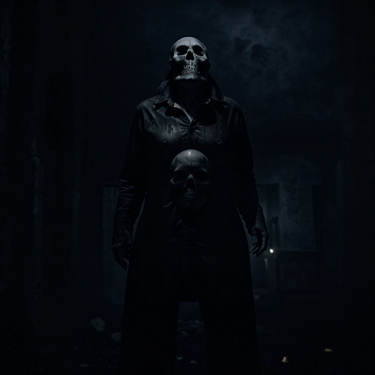 (Night view), fear, Haunted, Corpse, skull, Hell Images, Necronomicon, Image style, Practical, shadow, HD, high quality, Movie