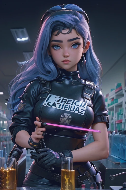 Ariana Grande cyborg, cibersamurai, desnudo, Cabello largo, ojos azules, cabello negro, pechos grandes, escote, muslos anchos, Science fiction, ciborg:1.4, ciberpunk,( fondo negro brilla: 1.25),More detailed 8K.motor irreal:1.4,HD,La mejor calidad:1.4, fotorrealista:1.4, textura de la piel:1.4, obra maestra:1.8,obra maestra, mejor calidad,objeto Objeto], (rasgos faciales detallados:1.3),(Ojos hermosos azules :1.4 ),(perfect anatomy),pink sexy lingerie,(cibersamurai white:1.4),(fondo ciudad Tokio ciberpunkAI colors:1.4) ,(convexo Dedos detallados), (  cyborg),(Pieza maestra:1.2), (mejor calidad:1.2),(Pieza maestra:1.2), (mejor calidad:1.2),(ciborg minifalda:1.4), (bragas ciborg), (background laboratory chemistry station:1.4) 