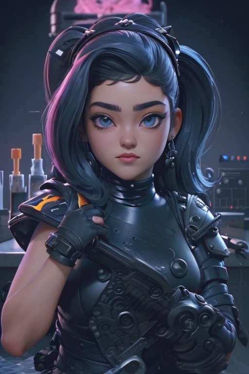 Ariana Grande cyborg, cibersamurai, desnudo, Cabello largo, ojos azules, cabello negro, pechos grandes, escote, muslos anchos, Science fiction, ciborg:1.4, ciberpunk,( fondo negro brilla: 1.25),More detailed 8K.motor irreal:1.4,HD,La mejor calidad:1.4, fotorrealista:1.4, textura de la piel:1.4, obra maestra:1.8,obra maestra, mejor calidad,objeto Objeto], (rasgos faciales detallados:1.3),(Ojos hermosos azules :1.4 ),(perfect anatomy),pink sexy lingerie,(cibersamurai white:1.4),(fondo ciudad Tokio ciberpunkAI colors:1.4) ,(convexo Dedos detallados), (  cyborg),(Pieza maestra:1.2), (mejor calidad:1.2),(Pieza maestra:1.2), (mejor calidad:1.2),(ciborg minifalda:1.4), (bragas ciborg), (background laboratory chemistry station:1.4) 
