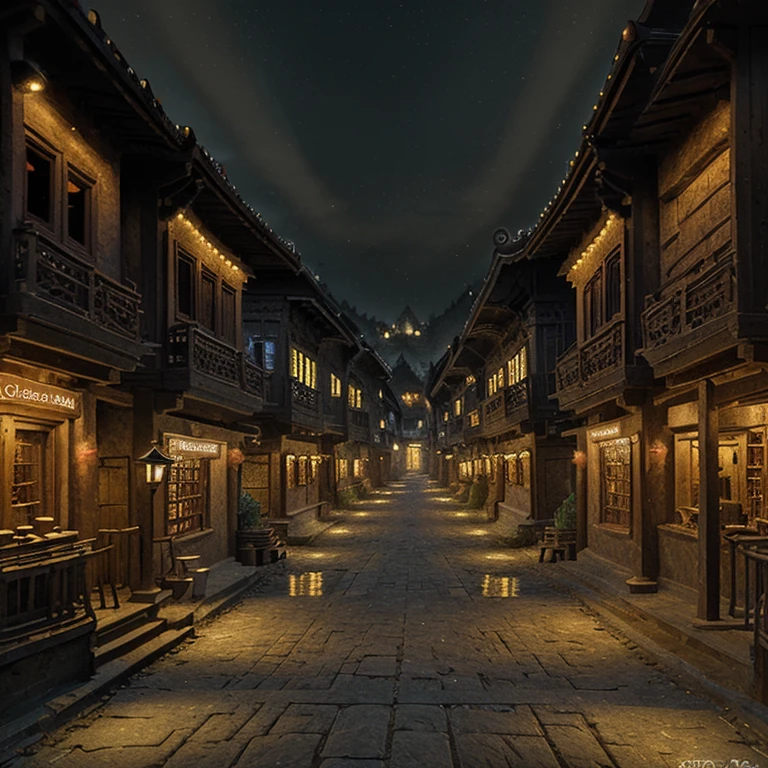 (masterpiece, best quality:1.2), (masterpiece, best quality:1.2), Night view of Hongya Village, China, street,lantern,detailed, Realistic reality,Complex and detailed, atmosphere,Backlight,epic, Movie, Beautiful scenery, Realistic lighting, masterpiece, high quality, Beautiful graphics, High Detail, ultra detailed, Movie lighting, HDR, illustration, --v6
