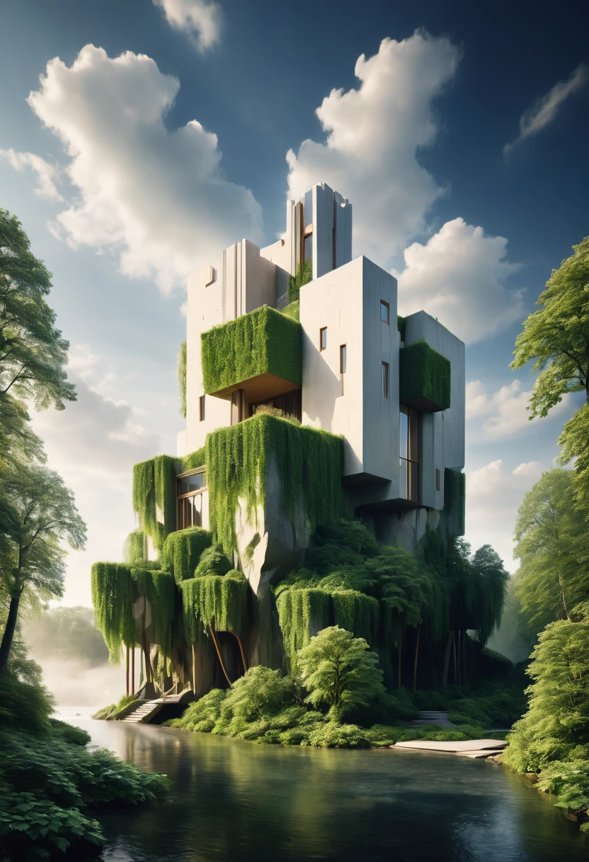 Dream Castle, by Alvar Aalto and Pierre Pellegrini, best quality, masterpiece, very aesthetic, perfect composition, intricate details, ultra-detailed