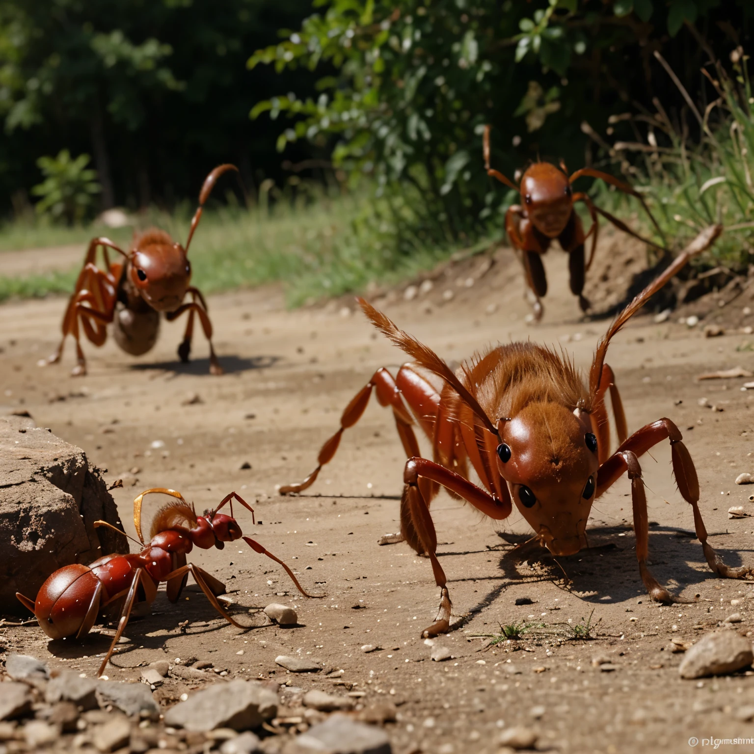 Red Ants Running Fast
