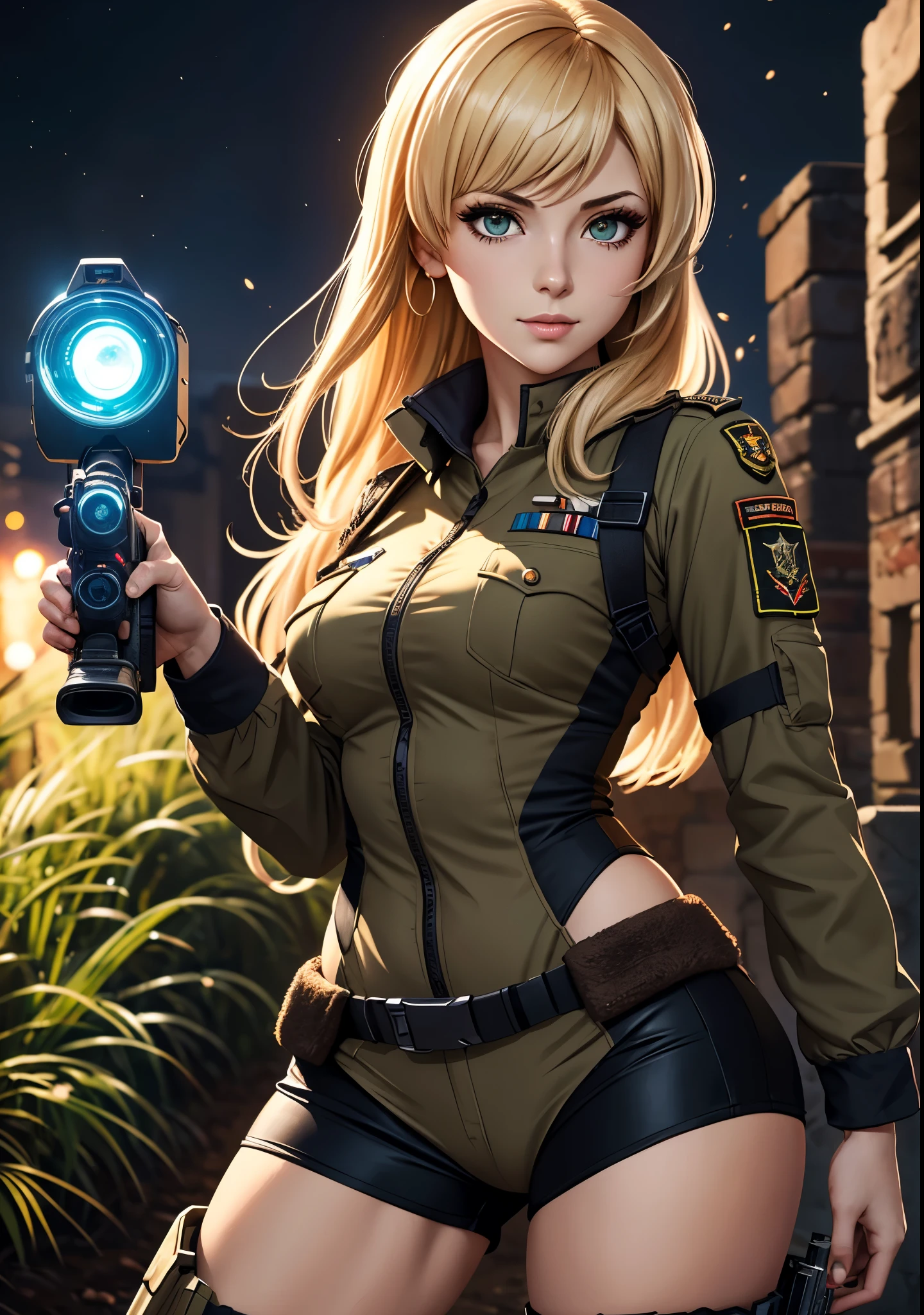 ((extremely detailed 8k illustration)), high resolution, (extremely detailed and hermoso background), pintura ultra detallada, professional illustration, Ultra-precise representation, Ultra-detailed rendering, (hermoso and aesthetic:1.2), hdr, (profundidad de campo:1.4), vistoso, vivid, hermoso detailed glow light particles, intrincado:1.4, buenas manos, manos perfectas, Detalles de la cara:1.2, cara bonita, hermosa mujer con un rifle automatico y un sombrero posando de espalda., finos detalles. Frontline girls, mechanized chica soldado, from Frontline girls, m4 sopmod ii Frontline girls, Frontline girls style, Frontline girls cg, nikke, chicas nikke, infantry girl, dieselpunk chica soldado, Frontline girls universe, misa amane *, render de abril, chica militar, (exquisite lighting and shadow), dynamic angle, DSLR, Sharp focus: 1.0, Maximum clarity and sharpness
