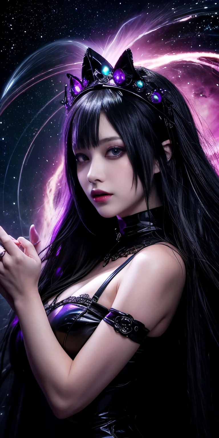 (highest quality,High resolution:1.2),(dark,Threatening:1.1),(Bad luckな:1.1), In the vortex of space,
Heart of a Goth Maiden, Very dark shade.
Her Eyes, Like dazzling fur in a starless haze,
A symphony of despair in their eyes.
Her Mogul Snaps, Mysterious Cemetery,
Think about it, The source of her sadness.
Black hair swaying in the moonlight,
She weaves despair into her dreams.
oh, Her Soul, Shadow'Embrace,
Take me to space.
At each step of the Kelhudelgoring, She summons darkness,
Dance of the Void, Whippler Big Spark.
Her touch is the cold caress of the void,
In her vague existence, I am left confused.
For Love, Bumblewisk, Cosmic Power,
Stars shining in the endless night.
Confusion swirls, Let the emptiness cry out,
Our love is a dazzling dream in the universe.
Gothic Witch of the entire star world,
In your void, I find my soul.
Hypermaximalist, Anime Style, Breathtaking oil paintings, Surreal, Ultra-realistic digital illustrations that mimic the style of oil paintings, Blends seamlessly with Alex Grey'Psychedelic fantasy art by H'The Aesthetics of Biomechanics.R. Giger. Great composition, masterpiece, highest quality, (devil,Satan,Lucifer:1.1),(devilish:1.1),(Bad luck,Bad luckな:1.1),(Powerful figure:1.1、Big Breasts、Glasses) 、 ((((Huge glasses, Nerd Glasses, thick glasses, Round Glasses)))),(((Big Breasts)))、(Red eyes glow:1.6)、(Red glowing eyes,Sharp teeth:1.1),(Black wings,thick,shabby:1.1),(hellish landscape:1.1),(fire,sulfur:1.1),(Threatening atmosphere:1.1),(dark shadows,Threatening presence:1.1),(Bad luck clouds,Stormy Skies:1.1),(dark,Spooky atmosphere:1.1),(Bad luck aura,Evil energy:1.1),(dark aura,cigarette:1.1),(Extreme heat,Burning Flames:1.1),(Surreal,Nightmare Visions:1.1),(Predicting the end:1.1),(Twisted corners,Fiery crown:1.1),(Bad luck whispers,devilish laughter:1.1),(Cry of pain,echoing screams:1.1),(Bad luck symbols,Ancient runes:1.1),(Mysterious Relic,dark artifacts:1.1),(Infernal Ritual,Ritual sacrifice:1.1),(devilish minio