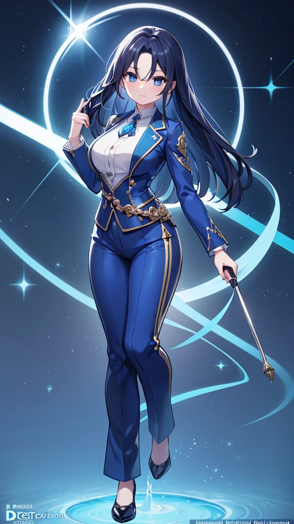 arafed woman in a blue suit and pants 3 d render character art 8 k, trending on cgstation, chengwei pan on artstation, inspired by Lan Ying, 8k artgerm bokeh, 8k high quality detailed art, deviantart artstation cgscosiety, cgsociety 8k, cgsociety 8k,