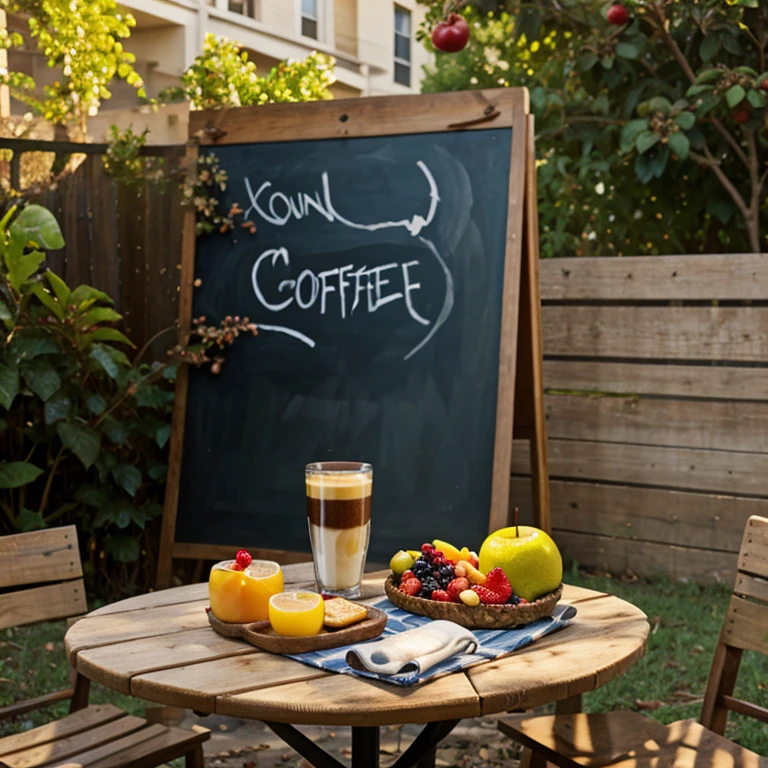 breakfast，fruit，coffee，Outdoor Background，No characters