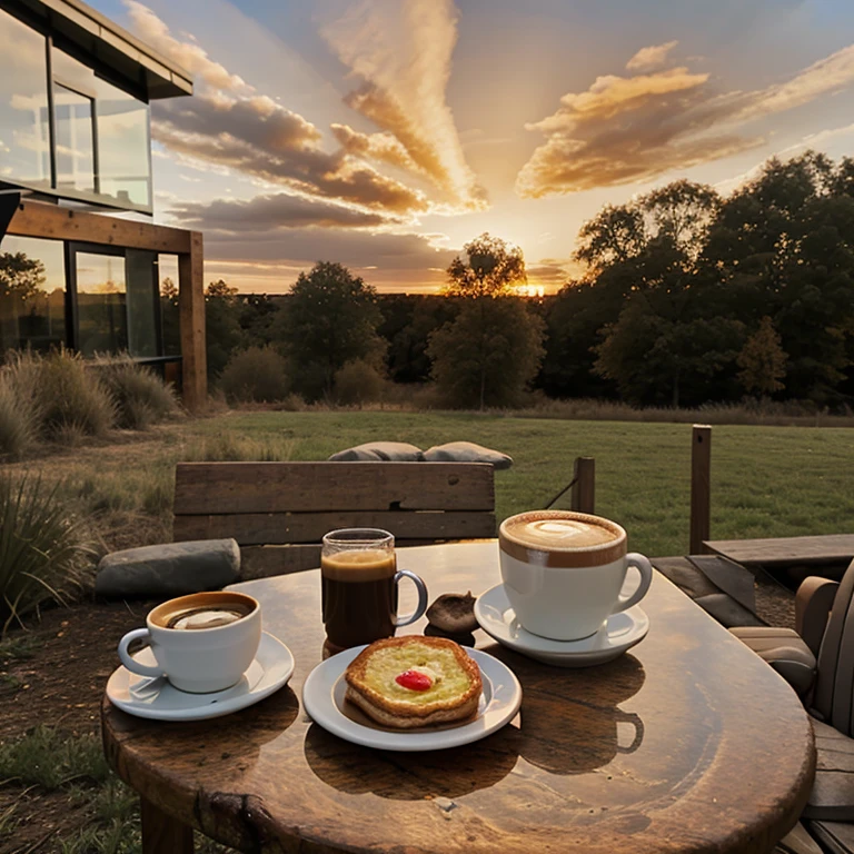 Excellent breakfast,Coffee is piping hot,Outdoor Background,No characters