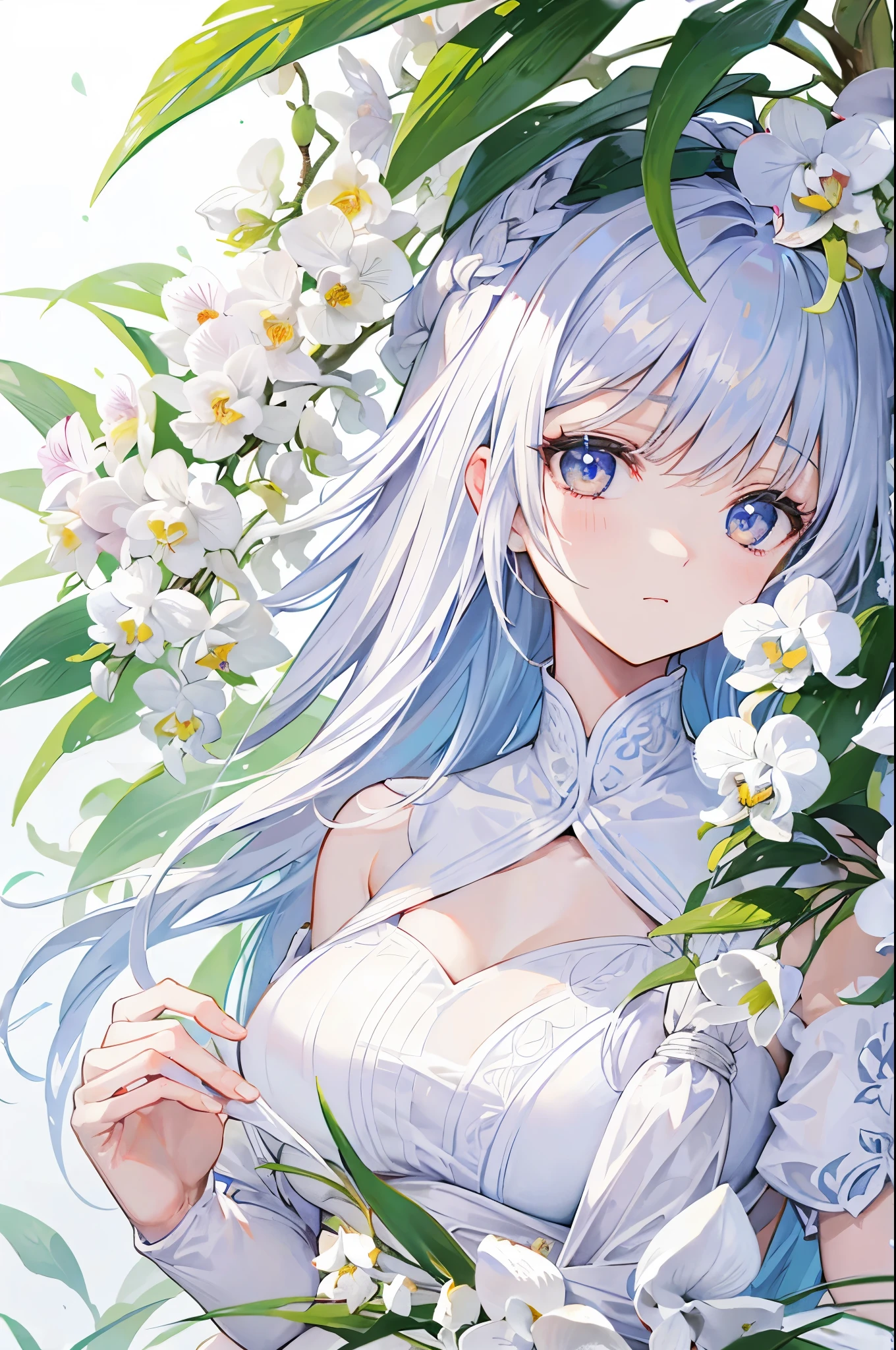 white, orchids