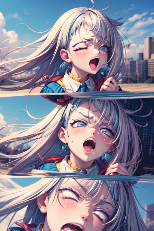 city, public, lye, ahegao, drool, defeat, drown