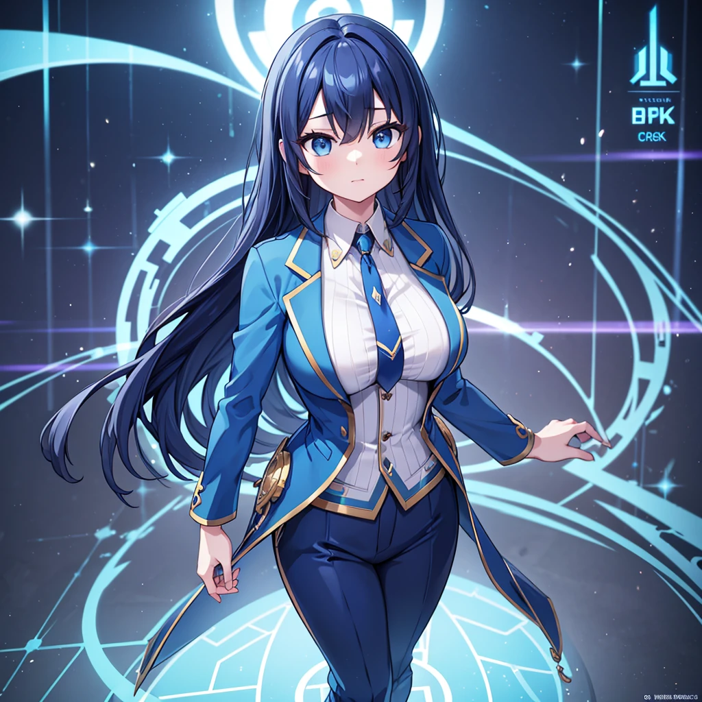 arafed woman in a blue suit and pants 3 d render character art 8 k, trending on cgstation, chengwei pan on artstation, inspired by Lan Ying, 8k artgerm bokeh, 8k high quality detailed art, deviantart artstation cgscosiety, cgsociety 8k, cgsociety 8k,