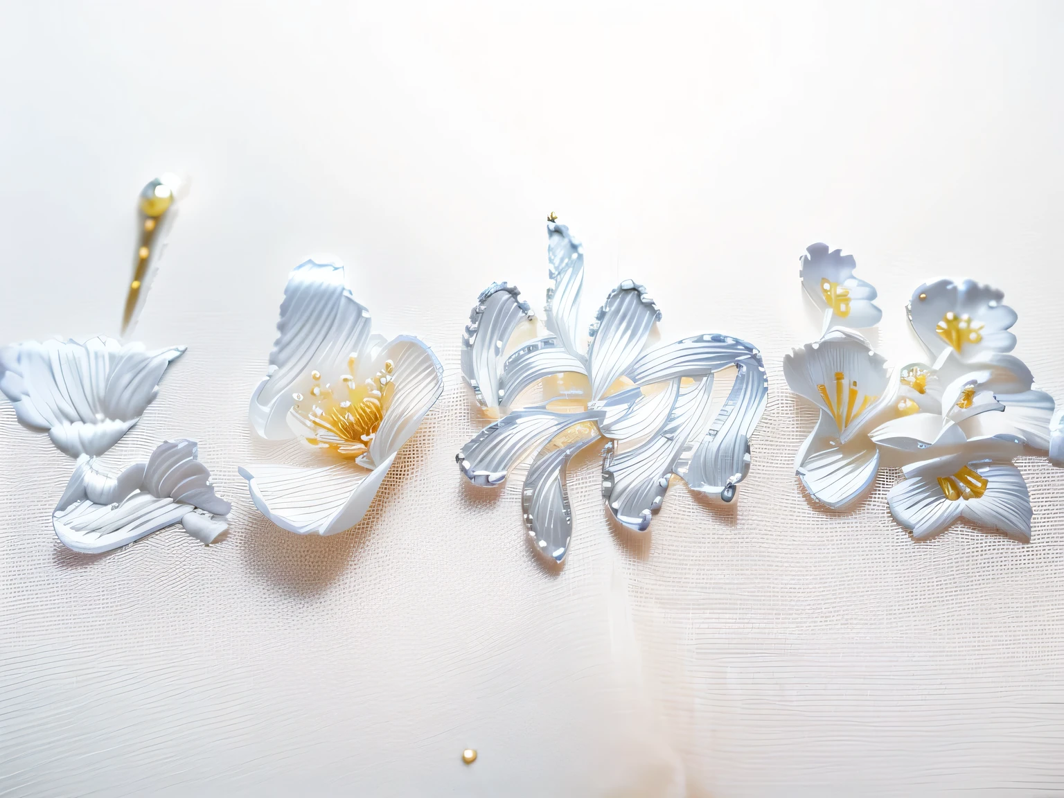 Bride ', Veil with Fine embroidery, Blanche, beautiful stitched hem, Rococo pattern, silver thread embroidery on white background, decorated with pearly beads, close-up photo of beautiful bride ', Veil on wedding day, studio lighting, photographed by professionals, masterpieces,
