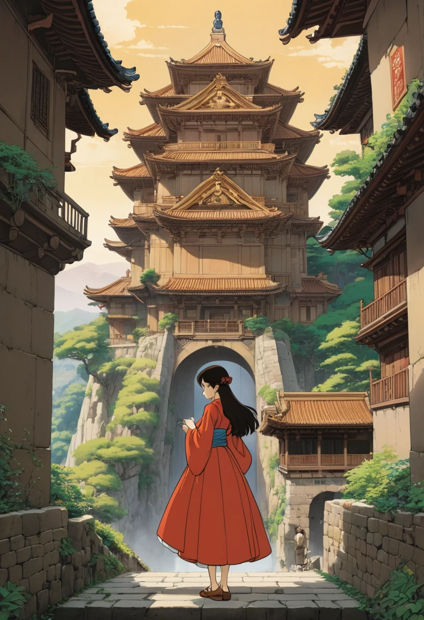 Castle, dreamy, (masterpiece, best quality, Professional, perfect composition, very aesthetic, absurdres, ultra-detailed, intricate details:1.3), by Satoshi Kon
