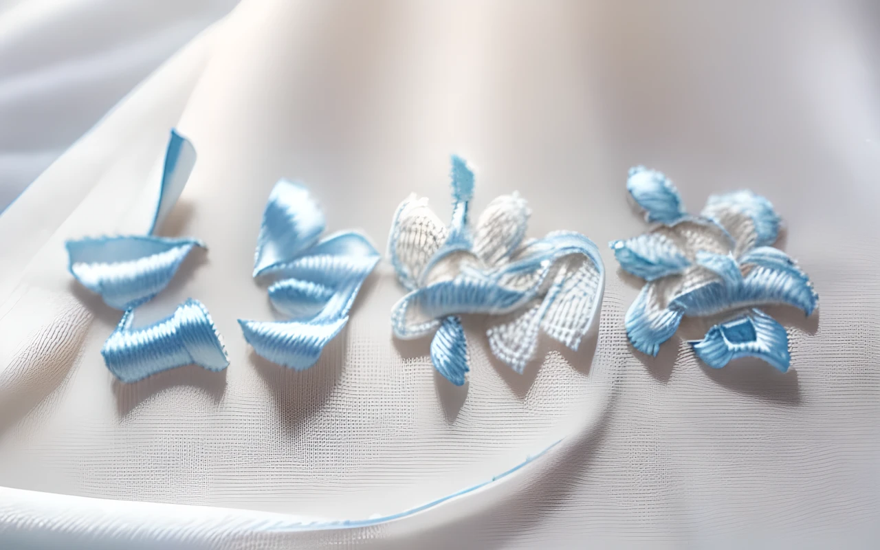 Bride ', Veil with Fine embroidery, Blanche, beautiful stitched hem, Rococo pattern, silver thread embroidery on white background, decorated with pearly beads, close-up photo of beautiful bride ', Veil on wedding day, studio lighting, photographed by professionals, masterpieces,