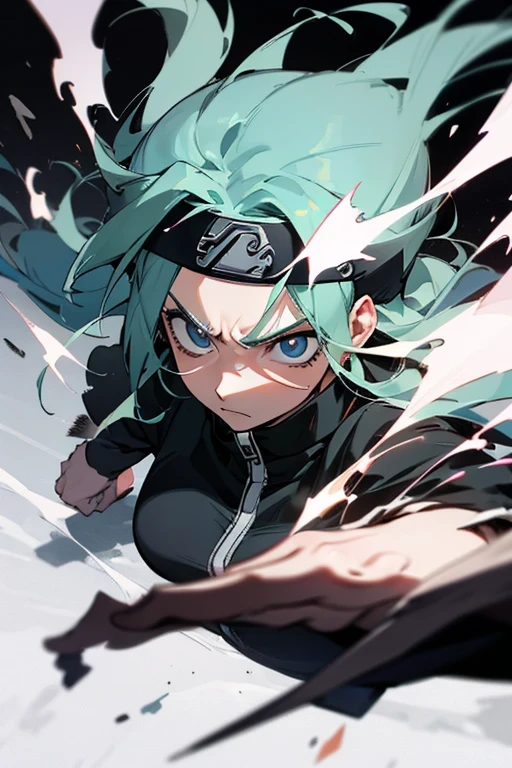 best quality,ultra-detailed,realistic,longeyelashes,anime,portrait,Naruto,headband,serious expression,intense fight scene,dynamic poses,vivid colors,stylized shading,blue color scheme,strong lighting effect,action-packed background,shuriken,flying debris,smoke effects,hand seals,accelerated motion,high-contrast,realistic hair texture,masterpiece:1.2