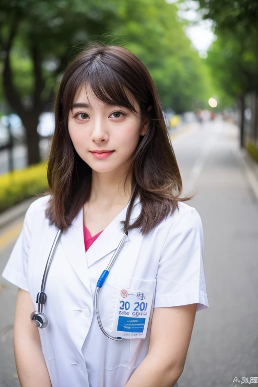 ((highest quality)), ((masterpiece)), (detailed), Perfect face Japanese nurse,24-years-old、Pediatrics、whole body