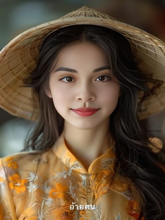 Close-up of a woman wearing a yellow hat and shirt., Vietnamese woman, Southeast Asians with round faces, Chinese woman, an asian woman, Chinese girl, Photo of a beautiful woman, a young asian woman, beautiful asian woman, The most beautiful Chinese model, beautiful asian girl, Asian face, traditional beauty, Beautiful Asian face, asian woman, Japanese model