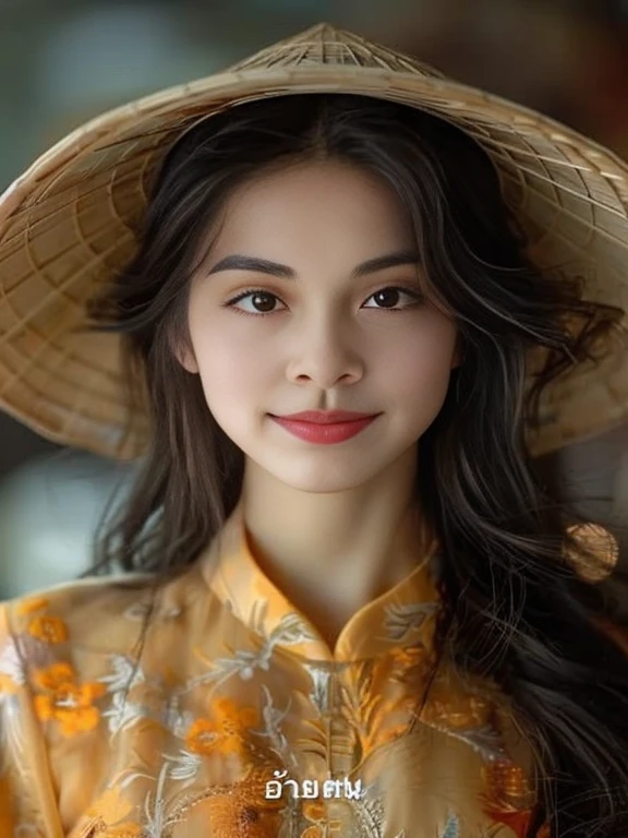 Close-up of a woman wearing a yellow hat and shirt., Vietnamese woman, Southeast Asians with round faces, Chinese woman, an asian woman, Chinese girl, Photo of a beautiful woman, a young asian woman, beautiful asian woman, The most beautiful Chinese model, beautiful asian girl, Asian face, traditional beauty, Beautiful Asian face, asian woman, Japanese model